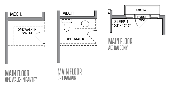 The Current optional floor plan layouts
